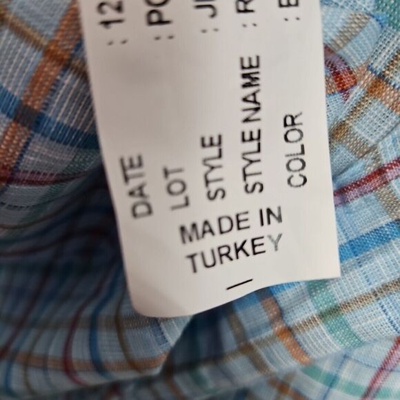 Johnnie-O Shirt Button Up Shirt Mens Medium Long Sleeve Top Shelf Blue Plaid - Picture 6 of 12